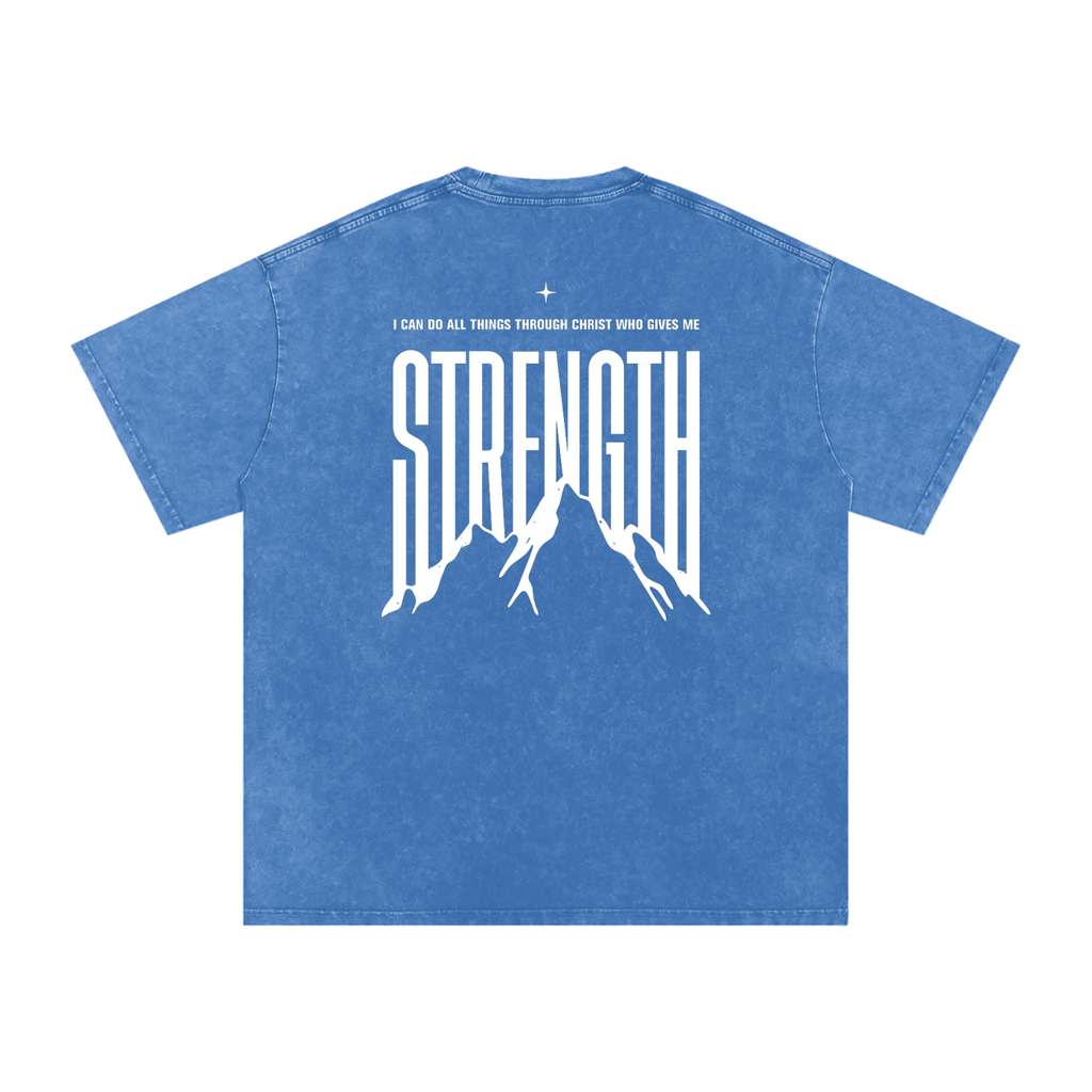 Philippians 4:13 "Strength” Vintage Washed Oversized Cotton T-Shirt