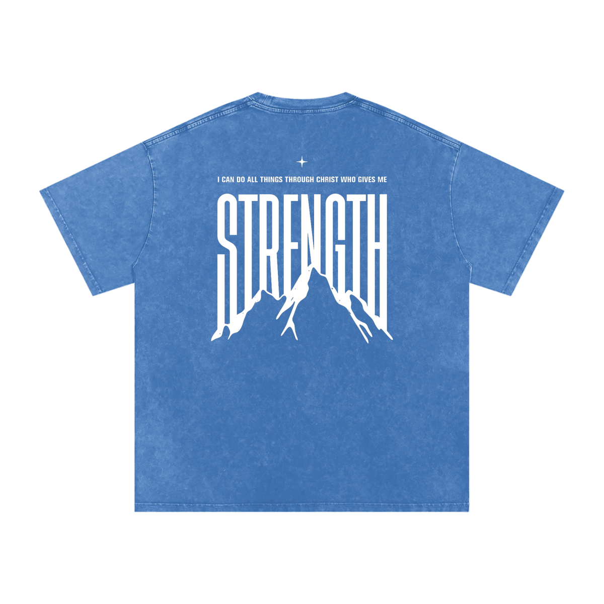 Philippians 4:13 "Strength” Vintage Washed Oversized Cotton T-Shirt