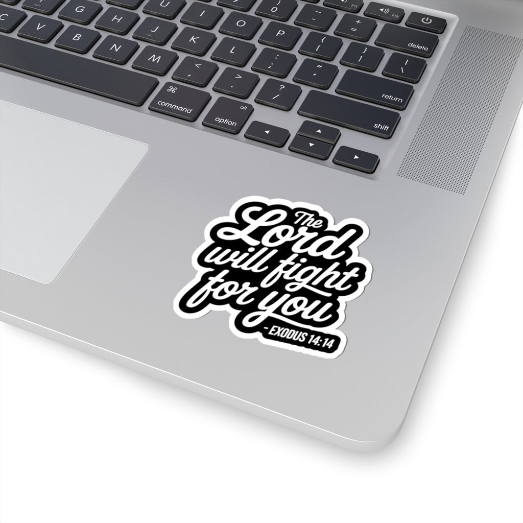 Exodus 14:14 Inspirational Kiss-Cut Stickers, Faith-Based Decal, Bible Verse Stickers, Motivational Laptop Stickers, Christian Gift Ideas