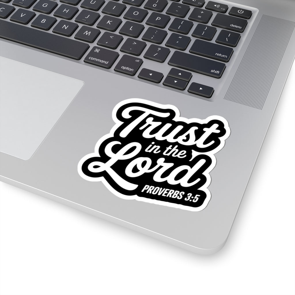Proverbs 3:5 Inspirational Kiss-Cut Stickers, Faith-Based Decal, Bible Verse Stickers, Motivational Laptop Stickers, Christian Gift Ideas