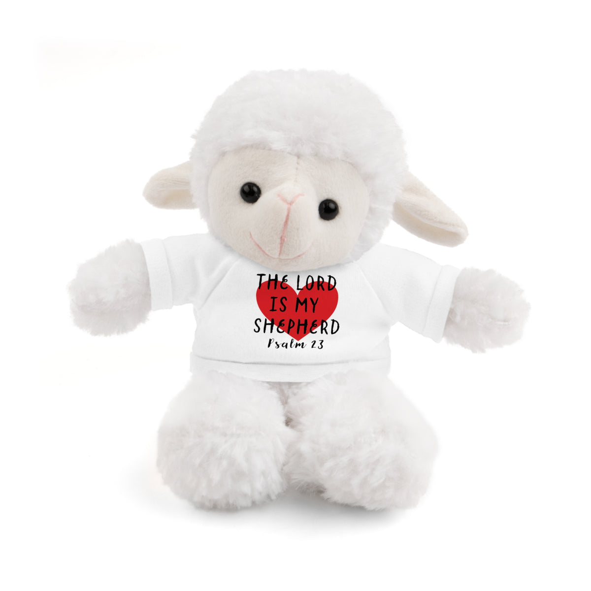 Christian Lamb Stuffed Animals with Bible Verse Tees | Psalm 23