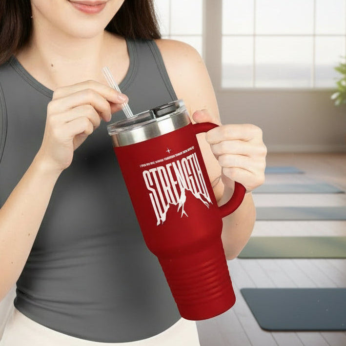 Philippians 4:13 "Strength" 40oz Insulated Travel Mug
