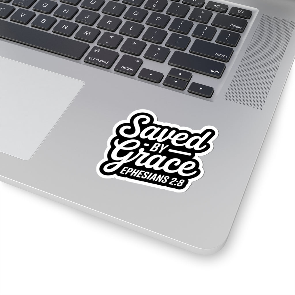 Ephesians 2:8 Inspirational Kiss-Cut Stickers, Faith-Based Decal, Bible Verse Stickers, Motivational Laptop Stickers, Christian Gift Ideas