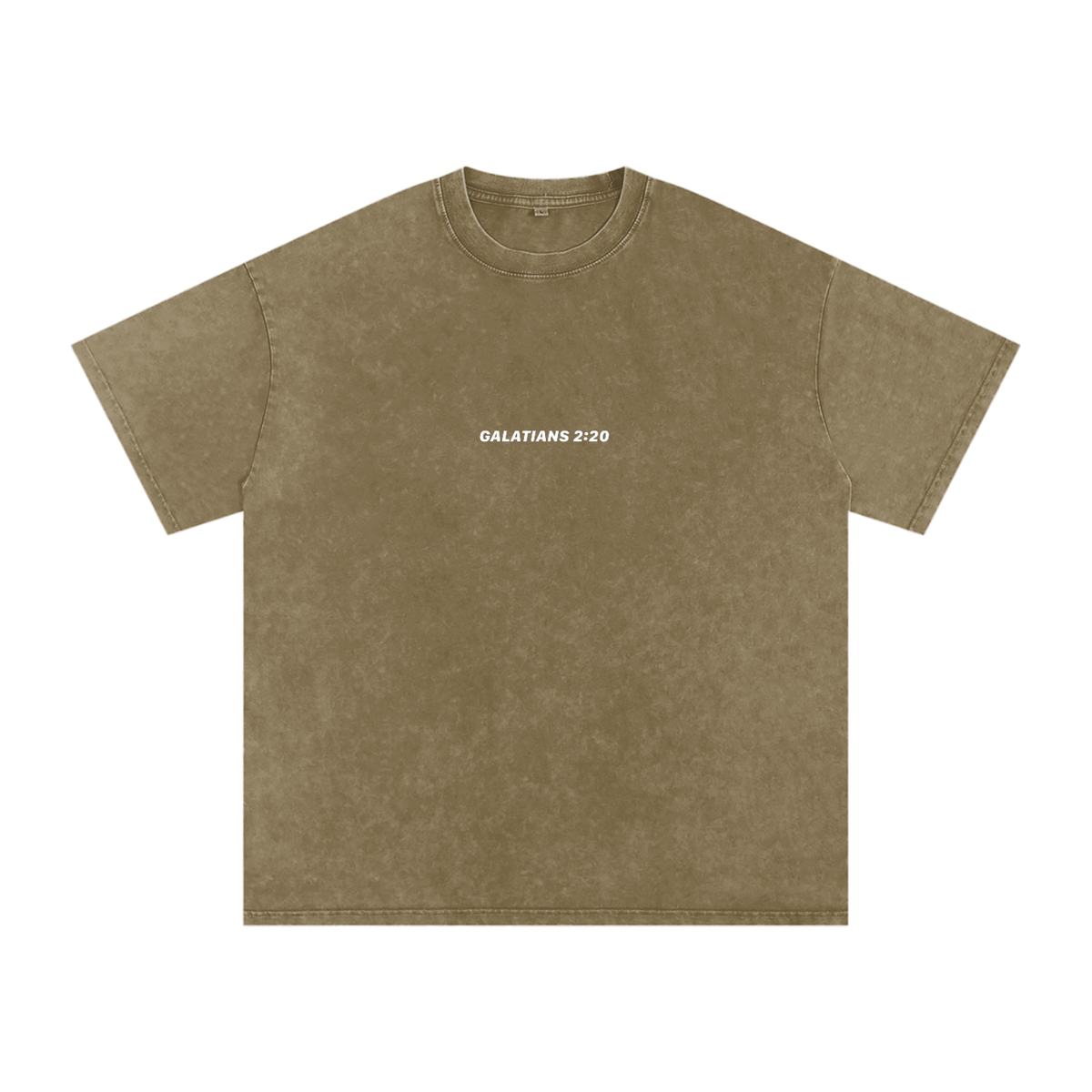 Galatians 2:20 “Crucified With Christ” Vintage Washed Oversized Cotton T-Shirt