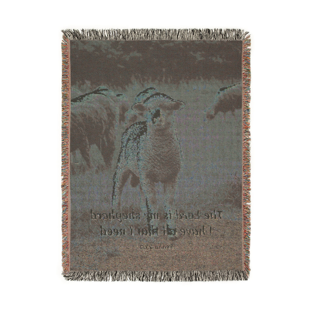 Woven Blanket — 'The Lord is My Shepherd' Retro Throw