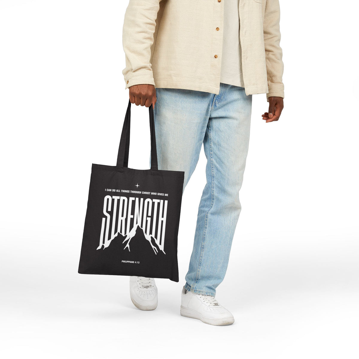 Philippians 4:13 “I Can Do All Things” Cotton Canvas Tote Bag