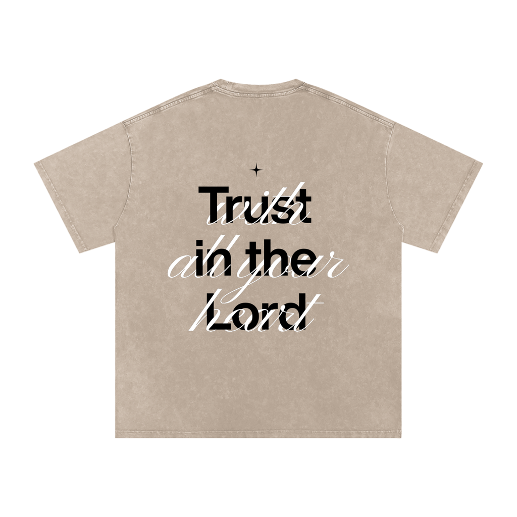 Proverbs 3:5 “Trust the Lord With All Your Heart” Vintage Washed Oversized Cotton T-Shirt