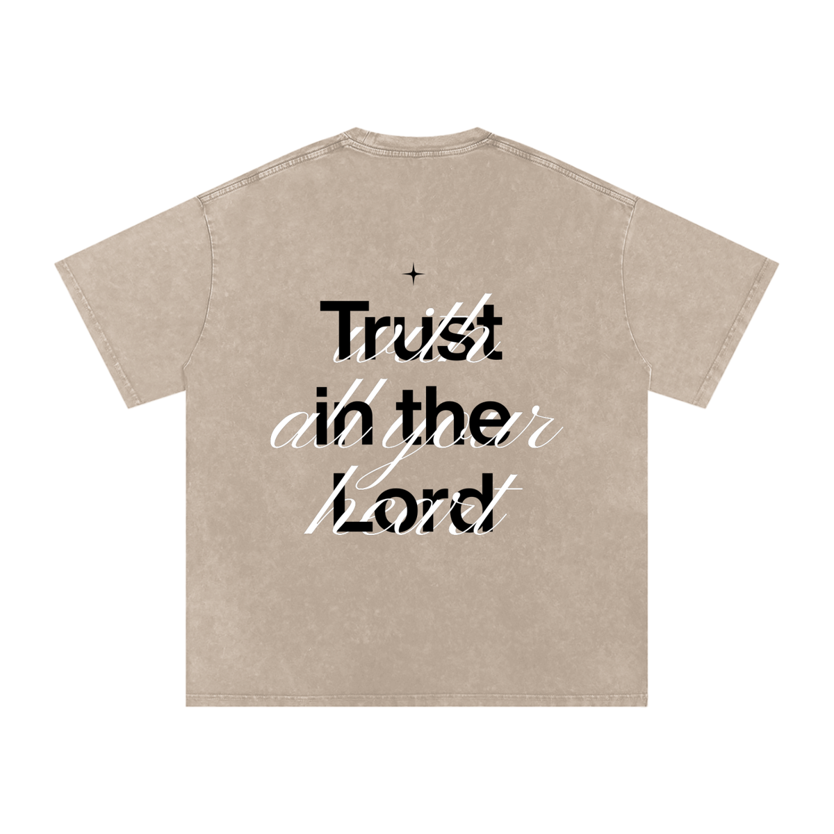 Proverbs 3:5 “Trust the Lord With All Your Heart” Vintage Washed Oversized Cotton T-Shirt
