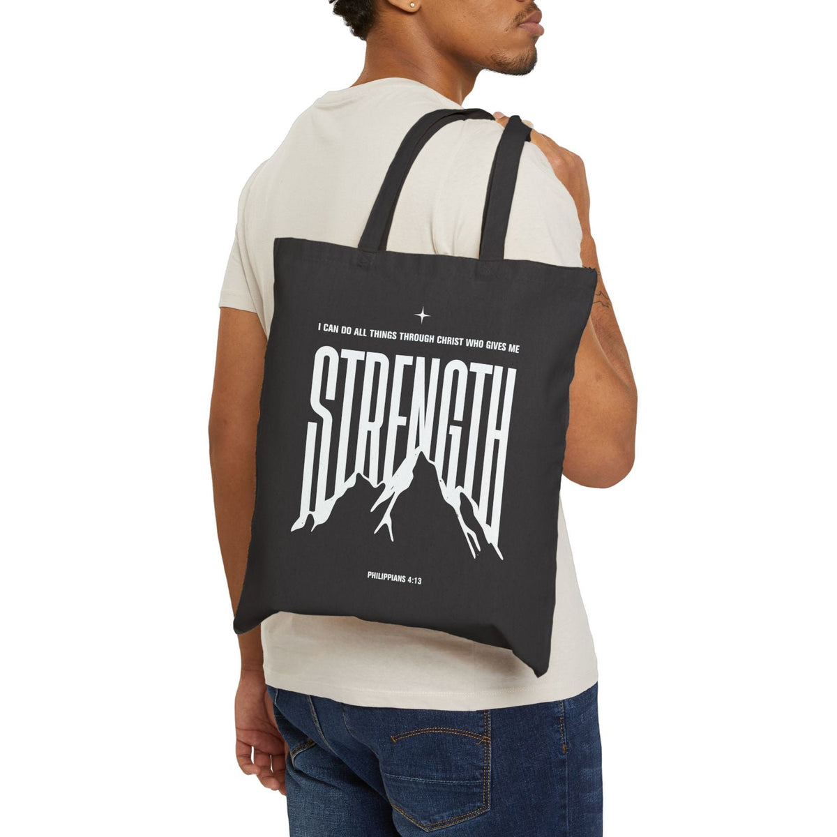 Philippians 4:13 “I Can Do All Things” Cotton Canvas Tote Bag