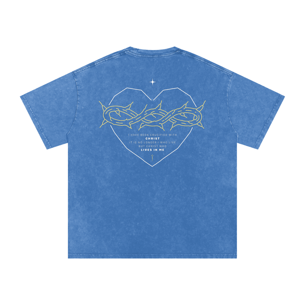 Galatians 2:20 “Crucified With Christ” Vintage Washed Oversized Cotton T-Shirt