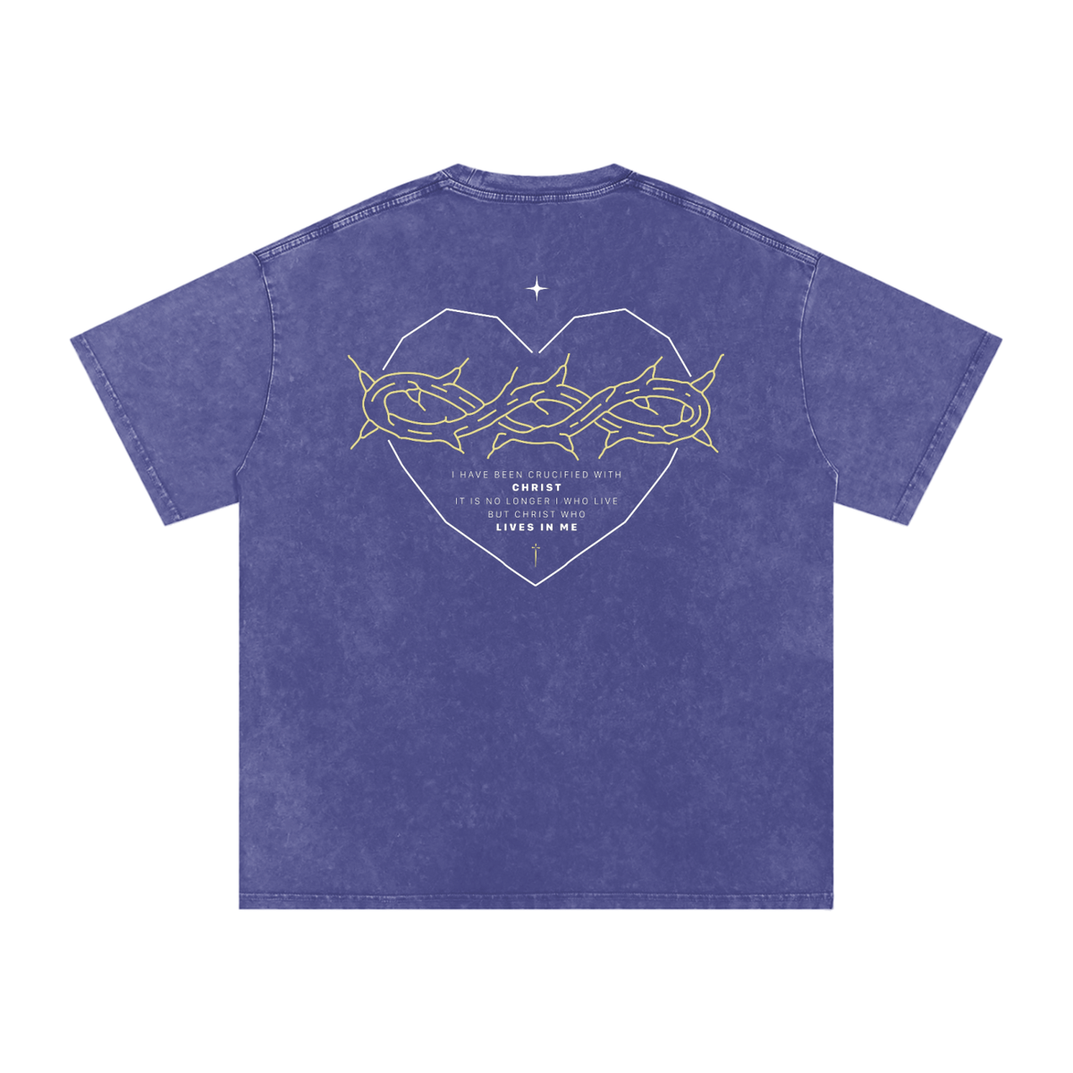 Galatians 2:20 “Crucified With Christ” Vintage Washed Oversized Cotton T-Shirt