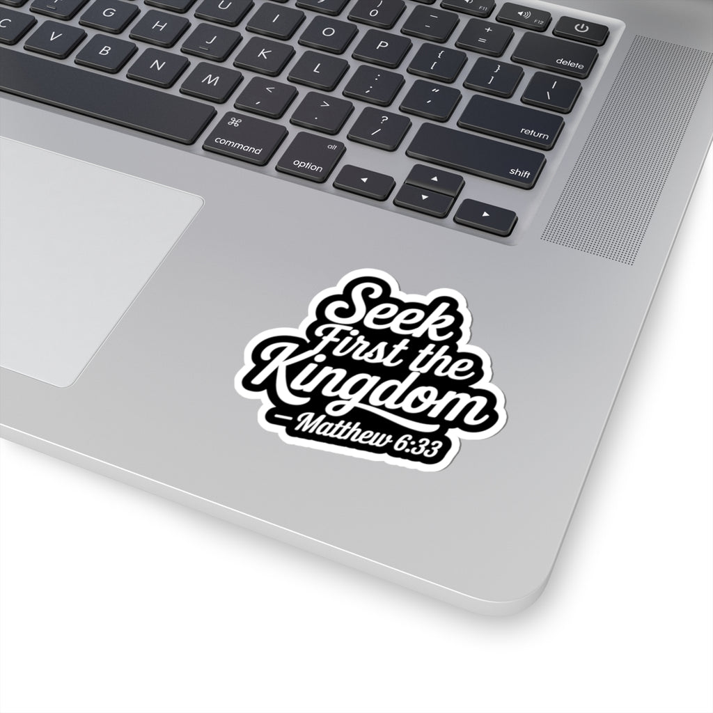 Matthew 6:33 Inspirational Kiss-Cut Stickers, Faith-Based Decal, Bible Verse Stickers, Motivational Laptop Stickers, Christian Gift Ideas