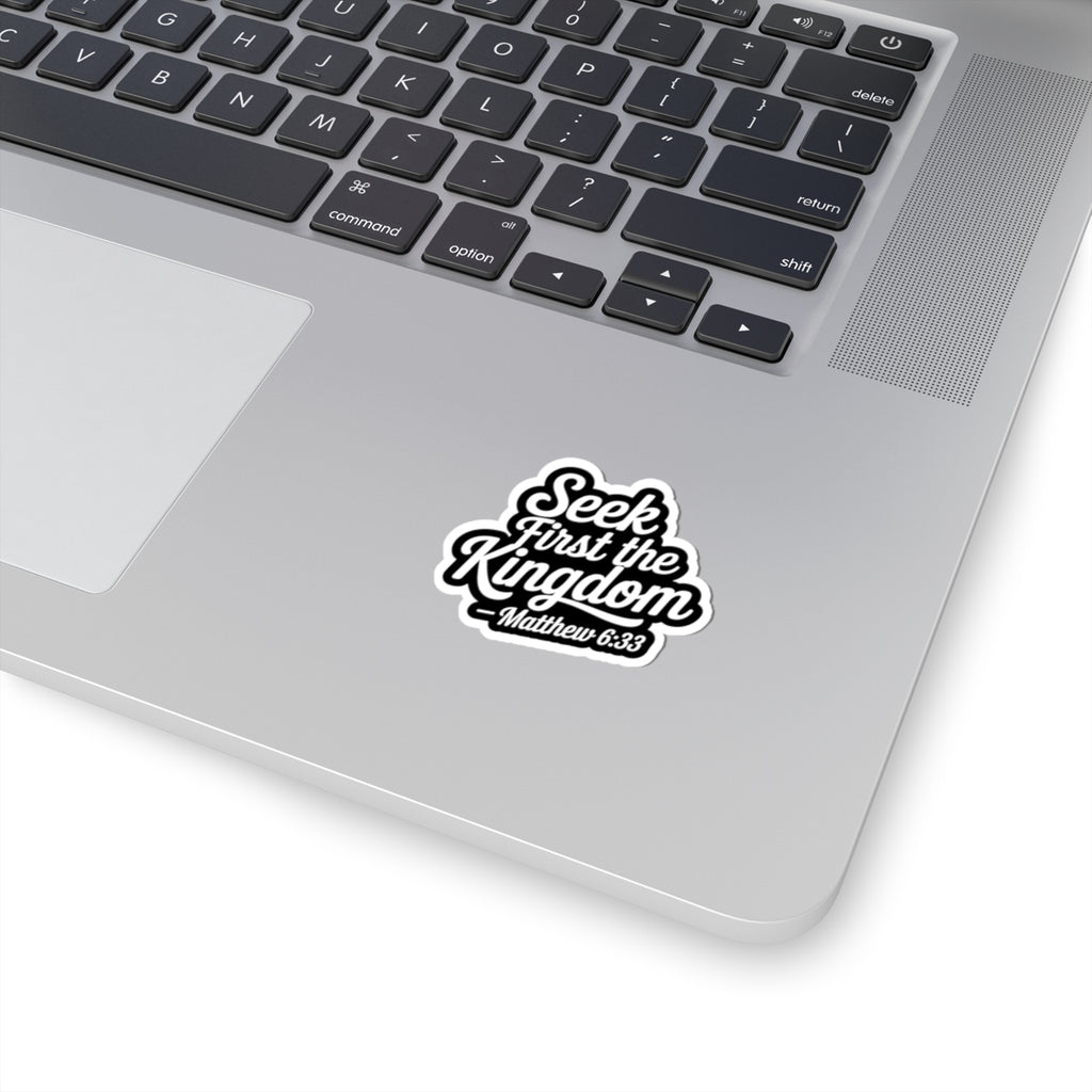 Matthew 6:33 Inspirational Kiss-Cut Stickers, Faith-Based Decal, Bible Verse Stickers, Motivational Laptop Stickers, Christian Gift Ideas