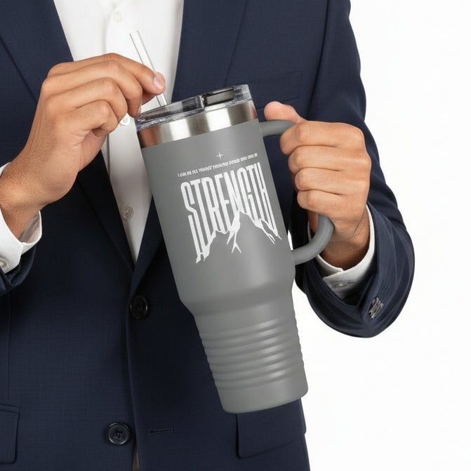 Philippians 4:13 "Strength" 40oz Insulated Travel Mug