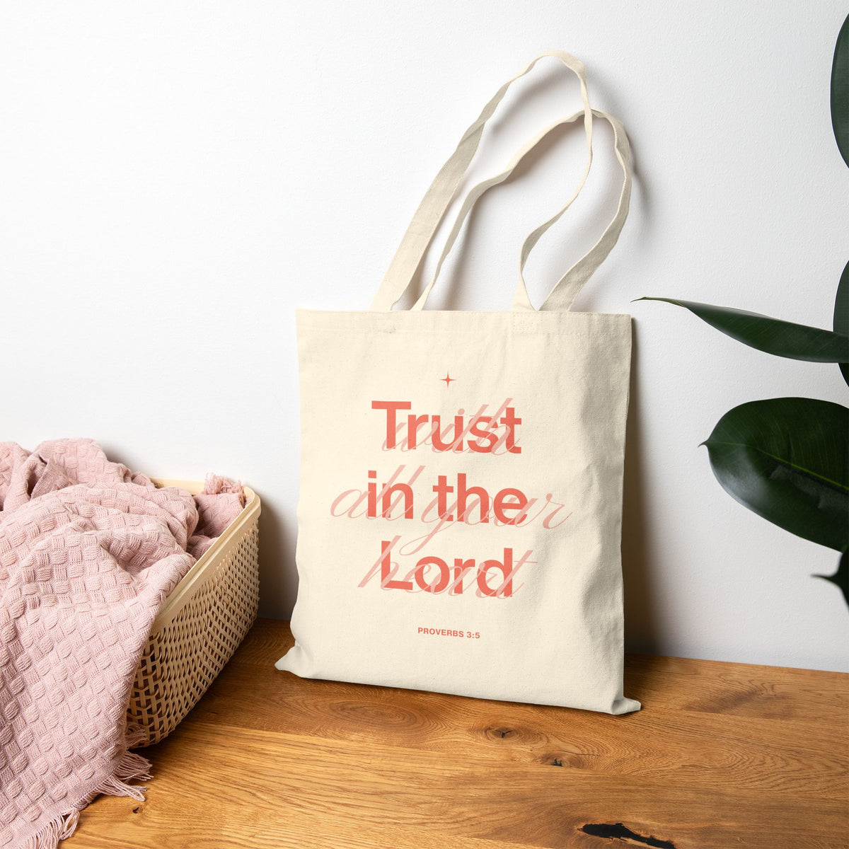 Proverbs 3:5 “Trust in the Lord With All Your Heart” Cotton Tote Bag