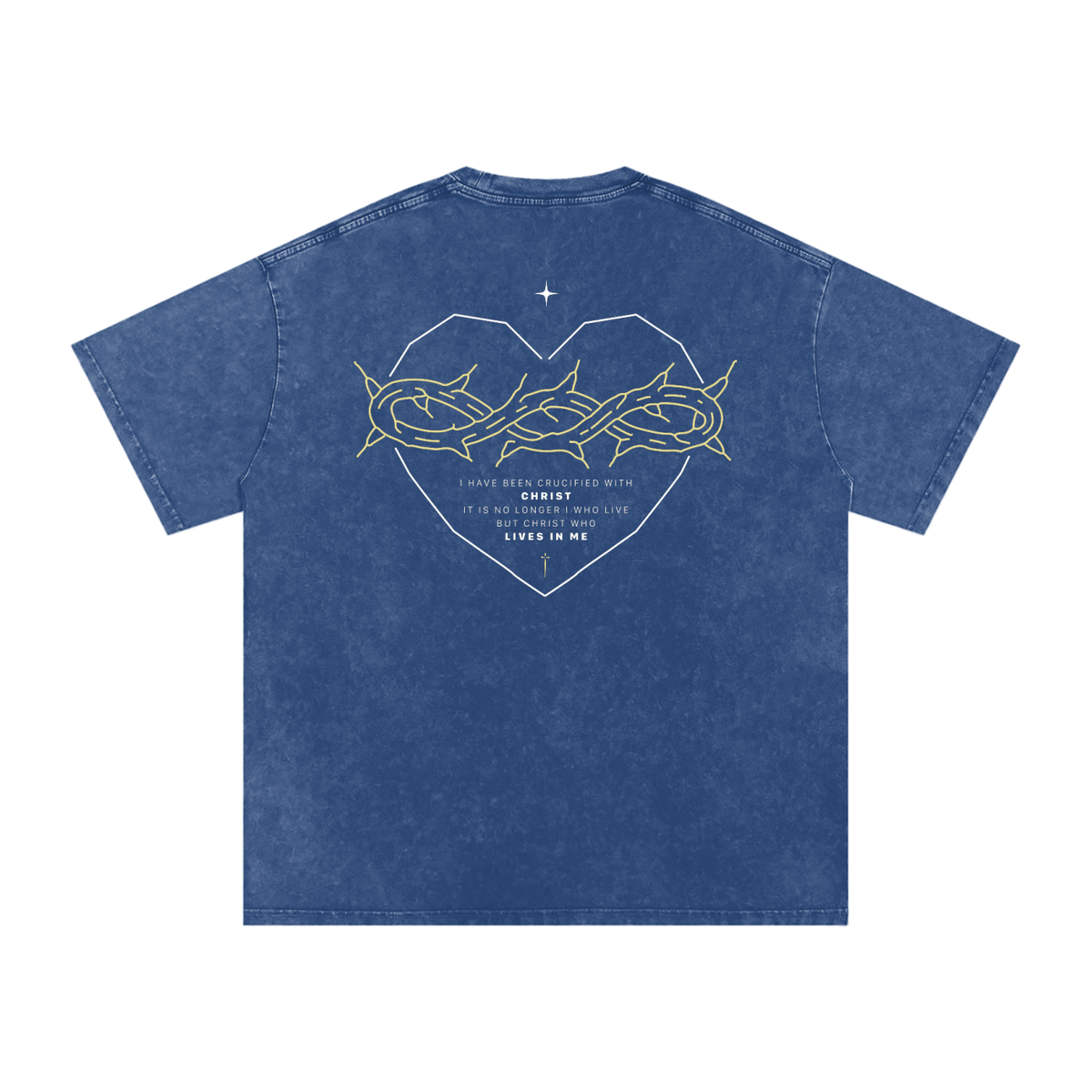 Galatians 2:20 “Crucified With Christ” Vintage Washed Oversized Cotton T-Shirt