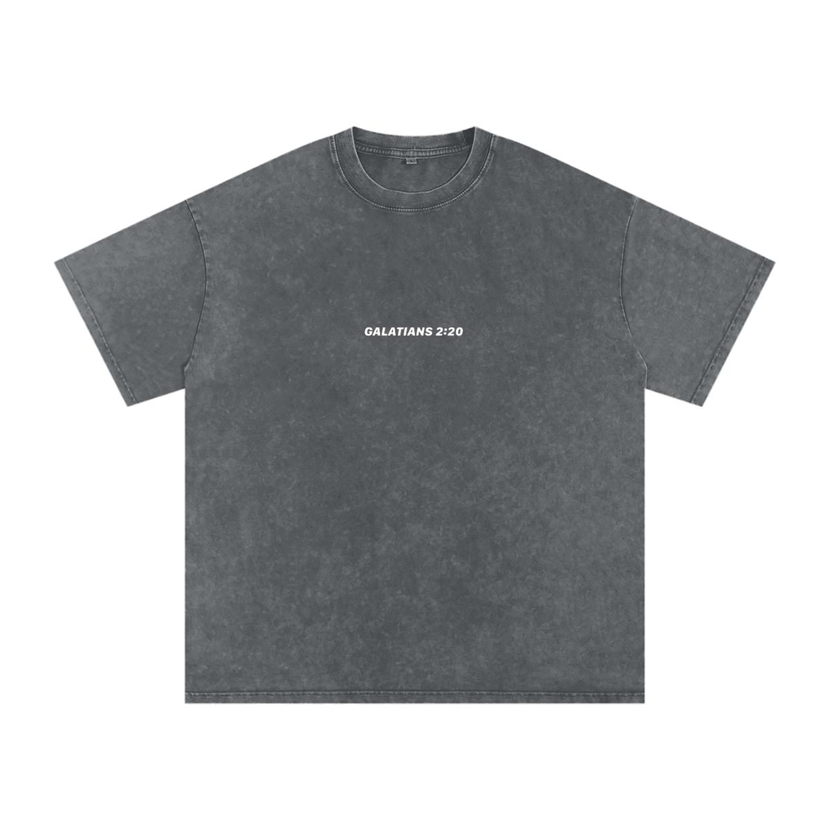 Galatians 2:20 “Crucified With Christ” Vintage Washed Oversized Cotton T-Shirt