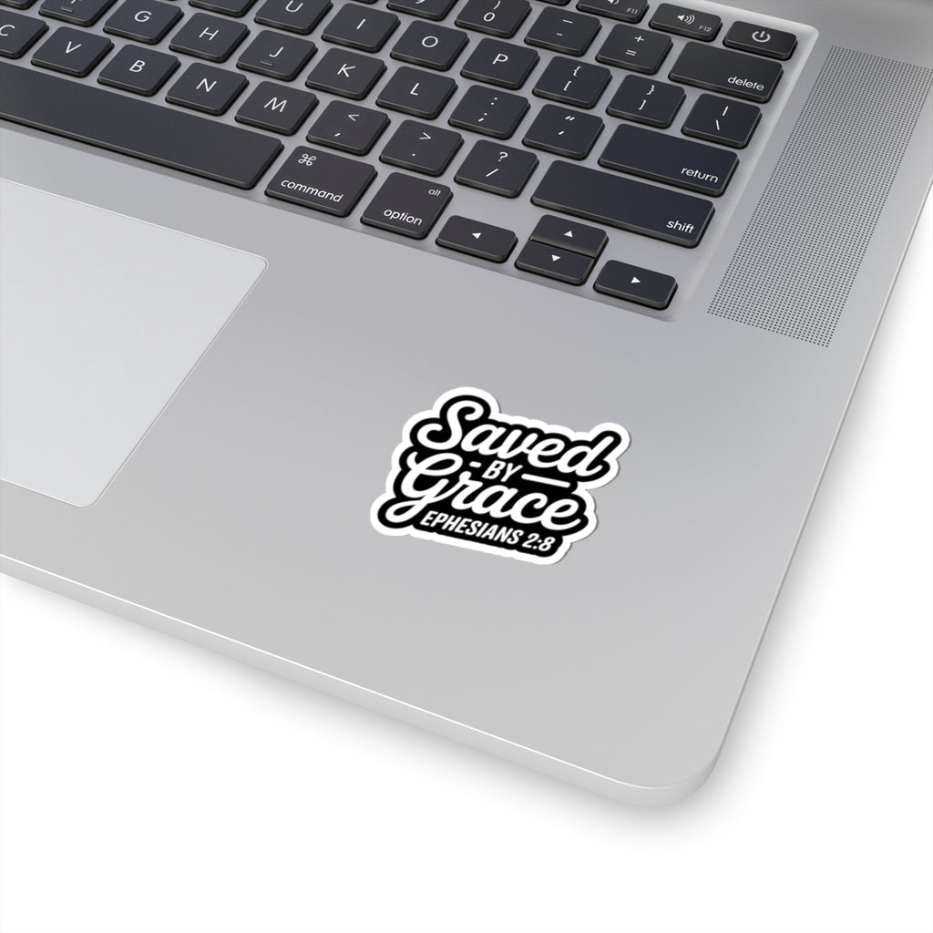 Ephesians 2:8 Inspirational Kiss-Cut Stickers, Faith-Based Decal, Bible Verse Stickers, Motivational Laptop Stickers, Christian Gift Ideas