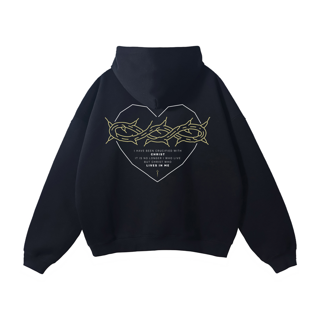 Galatians 2:20 “Crucified With Christ” Oversized Fleece Hoodie