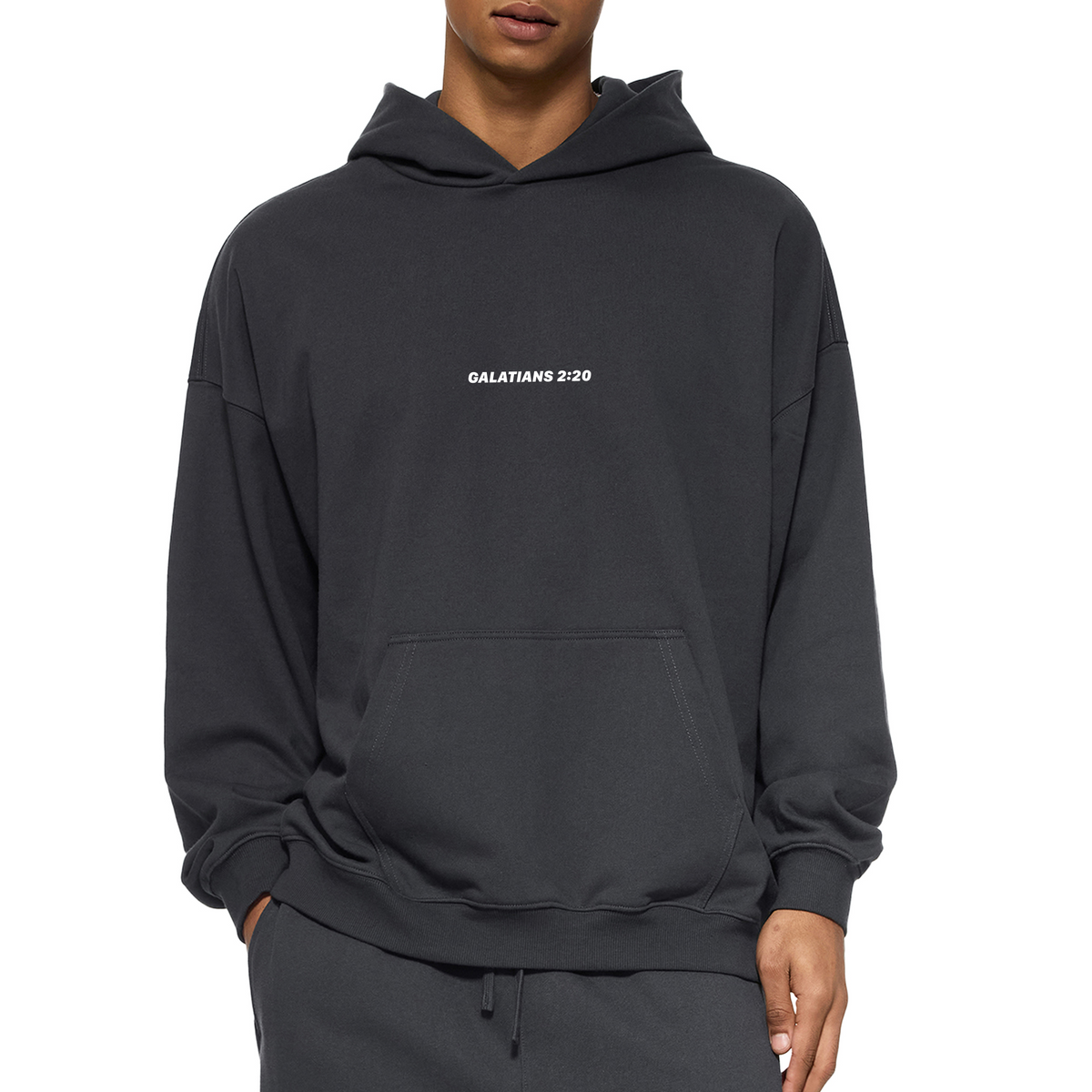 Galatians 2:20 “Crucified With Christ” Oversized Fleece Hoodie