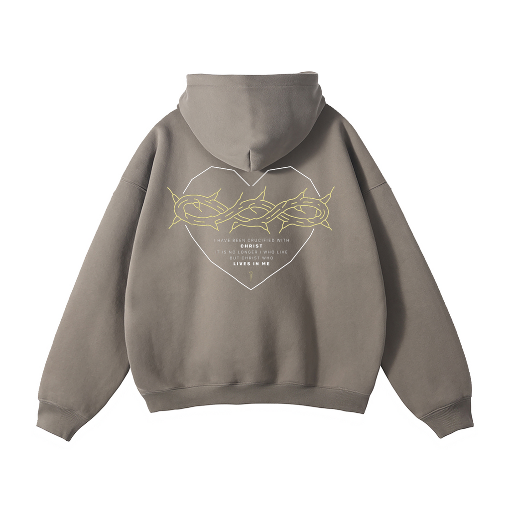 Galatians 2:20 “Crucified With Christ” Oversized Fleece Hoodie