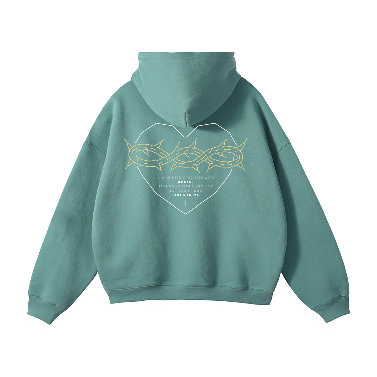 Galatians 2:20 “Crucified With Christ” Oversized Fleece Hoodie