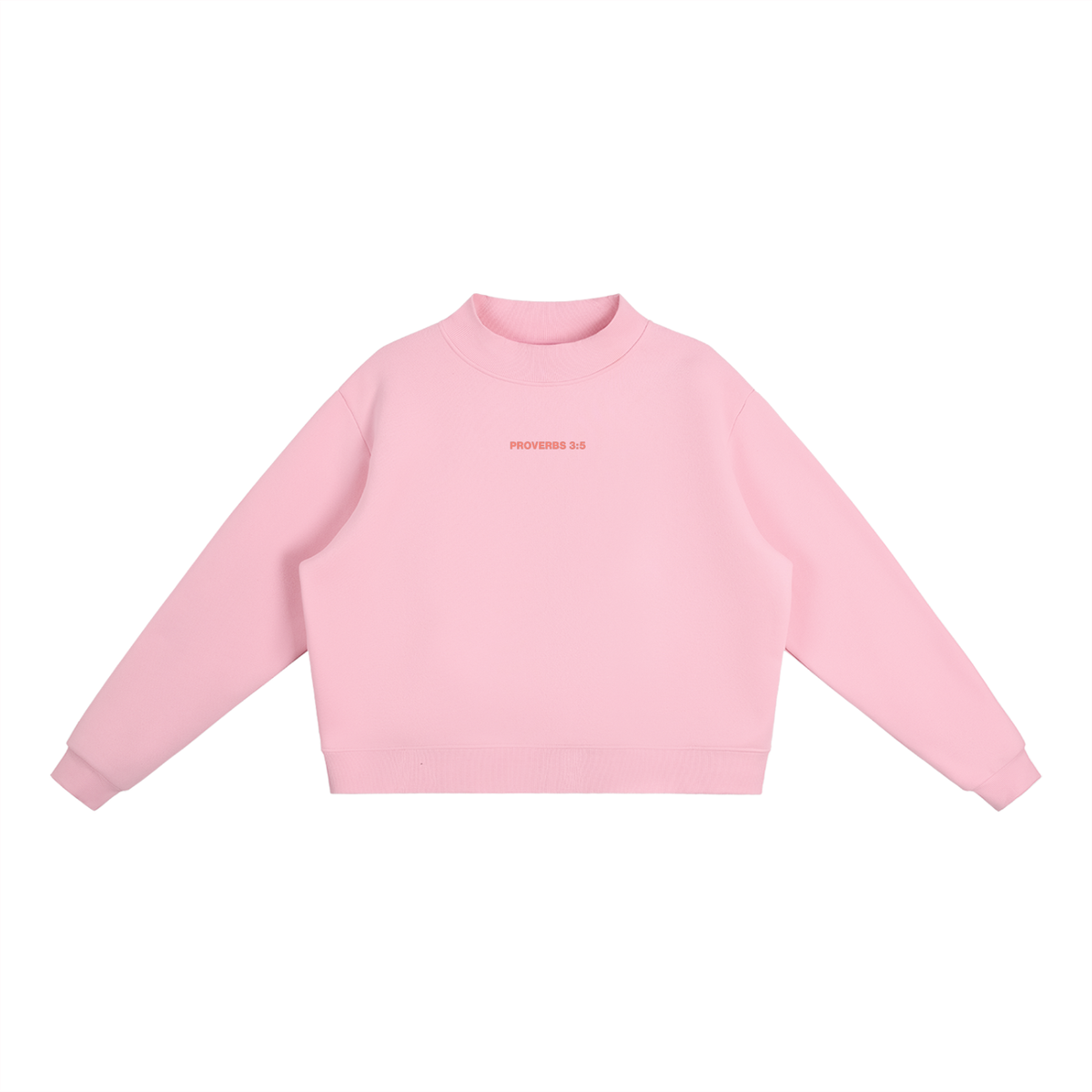 Proverbs 3:5 “Trust the Lord With All Your Heart” Oversized Fleece Mockneck Sweatshirt