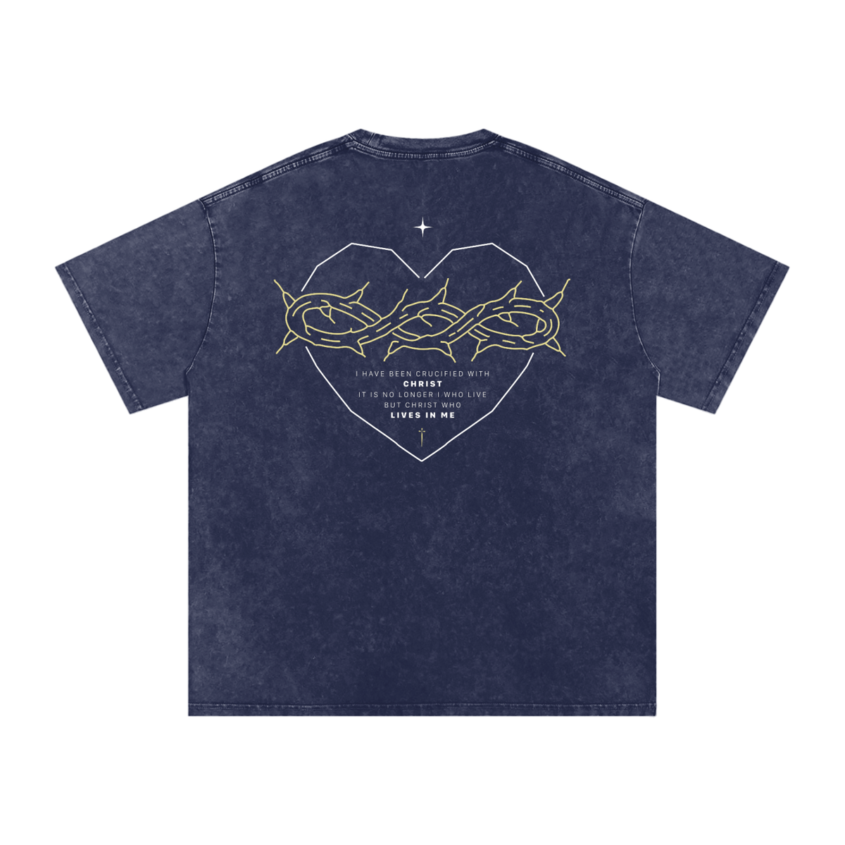 Galatians 2:20 “Crucified With Christ” Vintage Washed Oversized Cotton T-Shirt